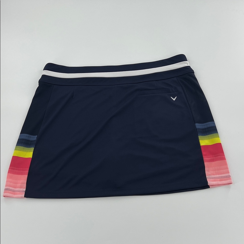 Callaway Navy Blue Athletic Golf Skort with Multicolor Stripe Accent - Picture 4 of 5